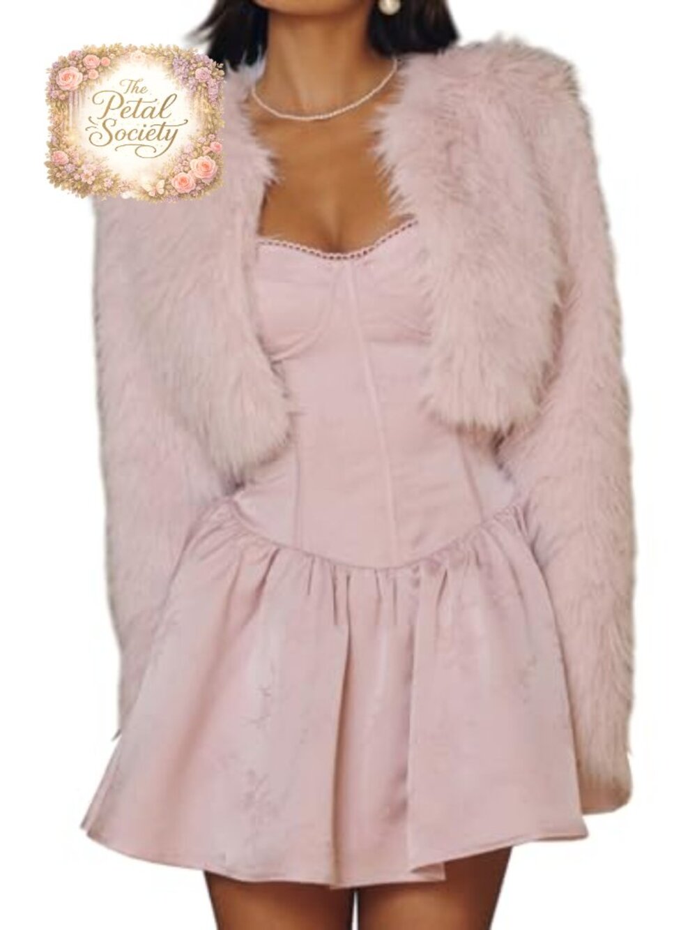 Light-weight Plush Faux Fur Open Front Bolero Cropped Fitted Jacket Shrug